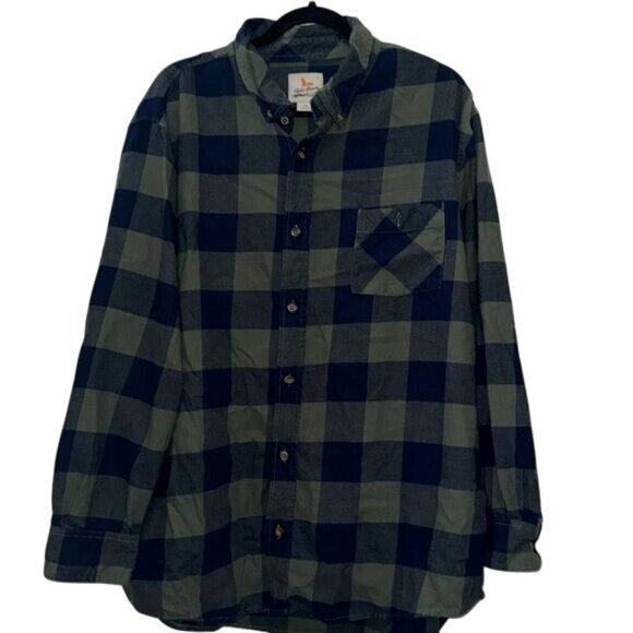 Field & Stream Mens 2XL Plaid Button-Up Long Sleeve Shirt Blue & Green - Picture 1 of 8